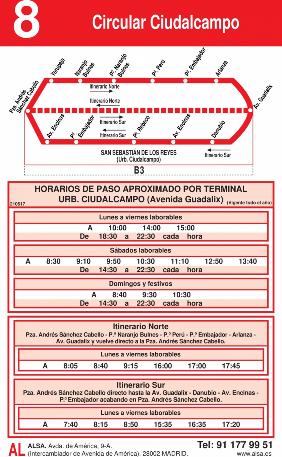 Horario Línea 2 Vuelta