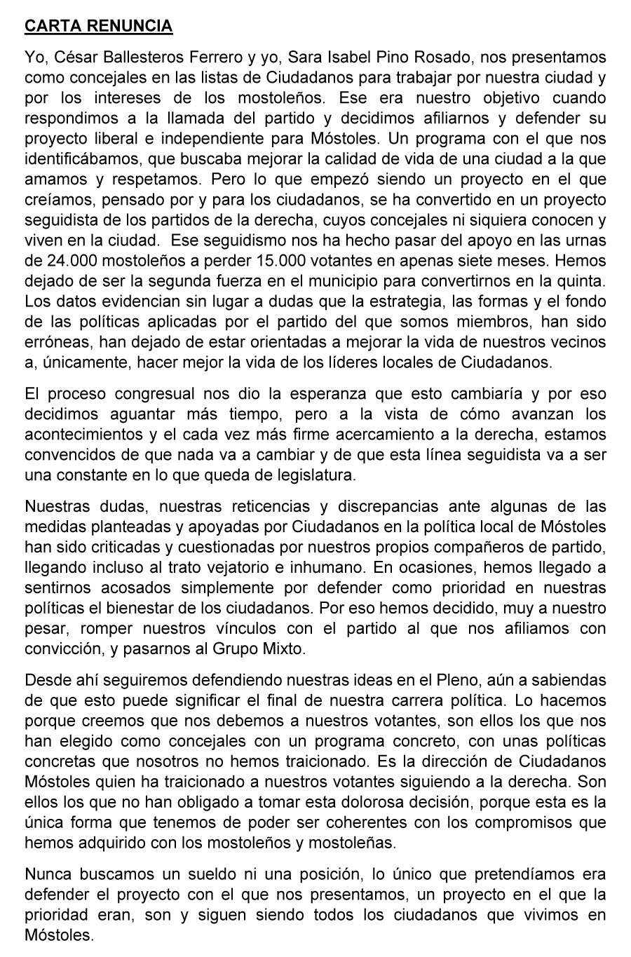 carta mostoles ciudadanos