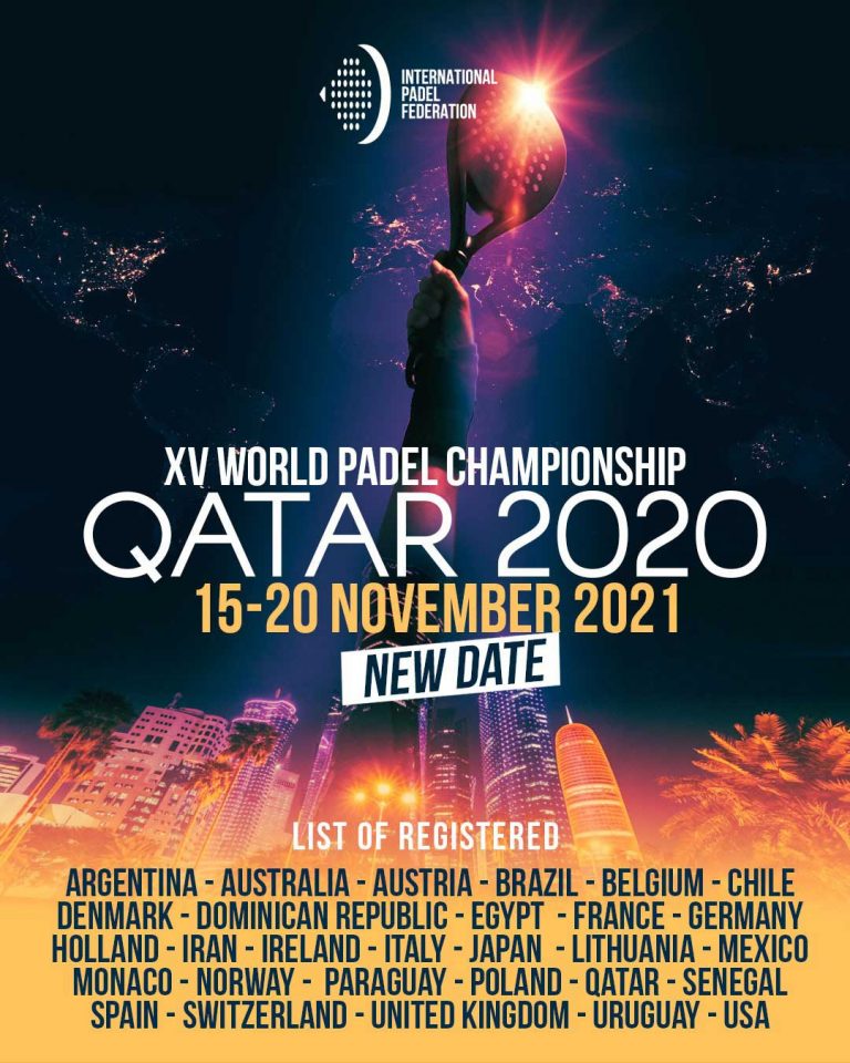 Cartel del XV Campeonato Mundialde Pádel 2020 