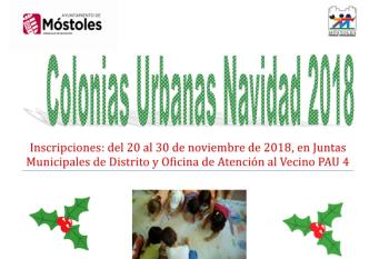 Se abre el plazo para inscribirse en las Colonias Urbanas Navidad 2018