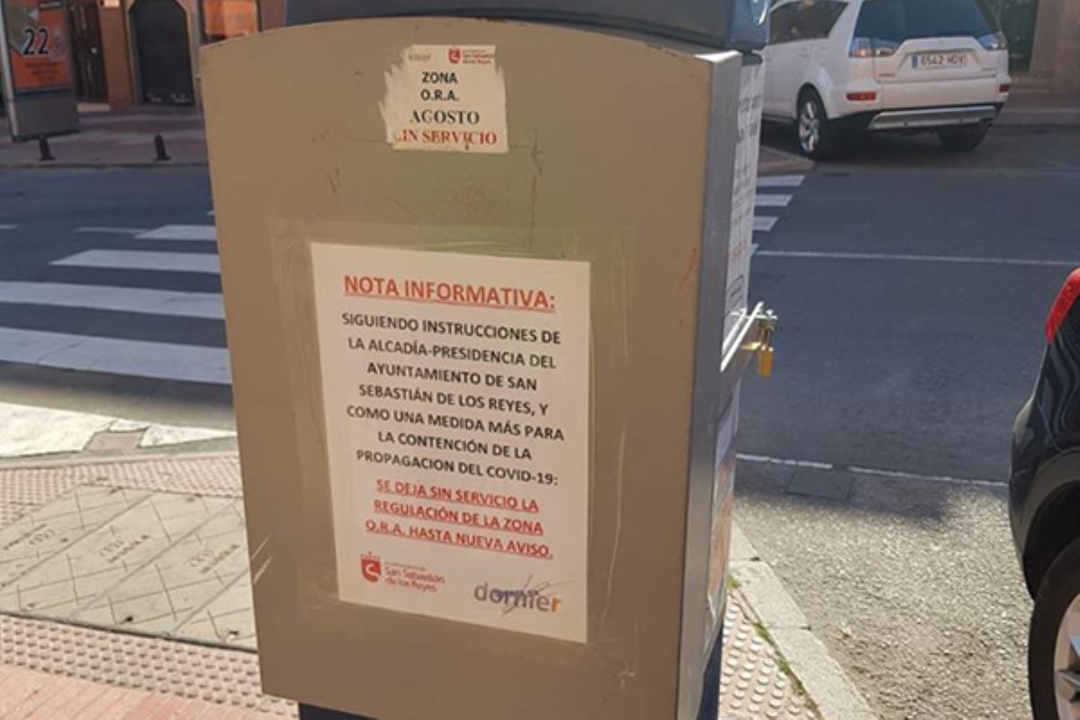 Alcobendas y Sanse cierran los parquímetros para evitar contagios por coronavirus
