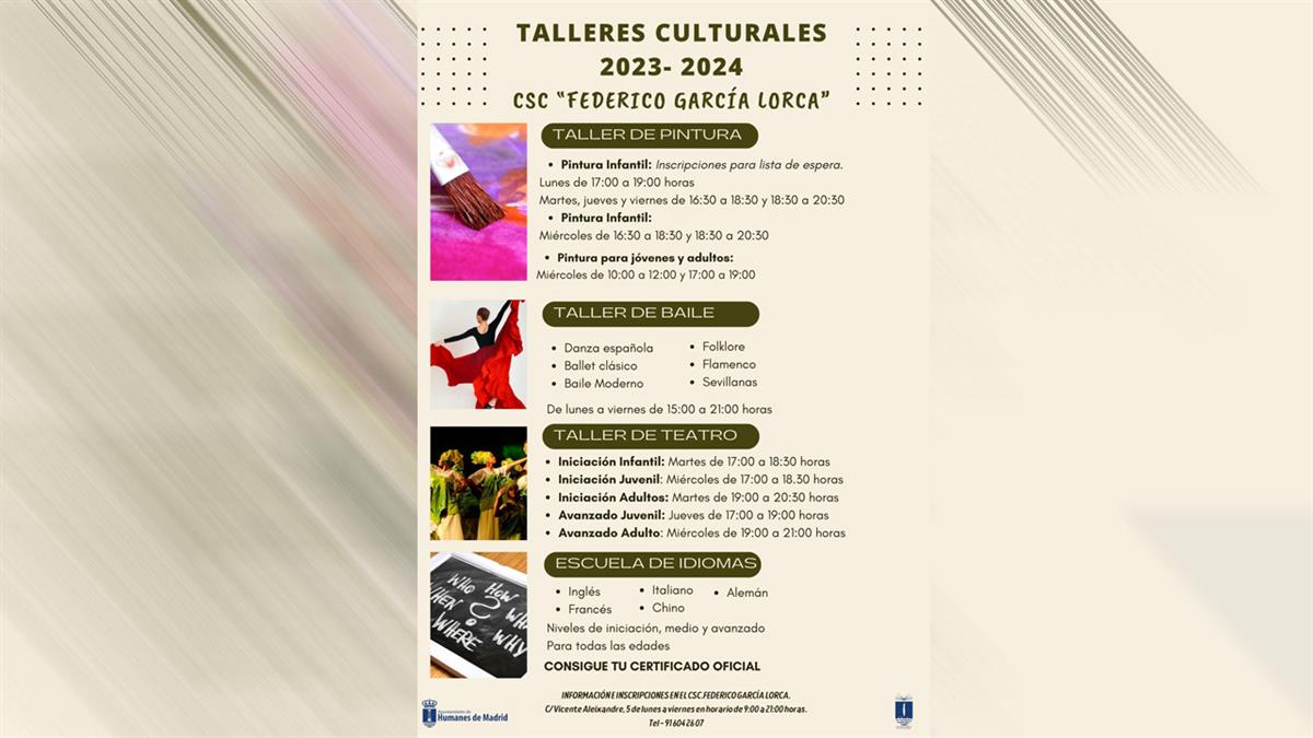 El Ayuntamiento abre las inscripciones para los cursos y talleres culturales