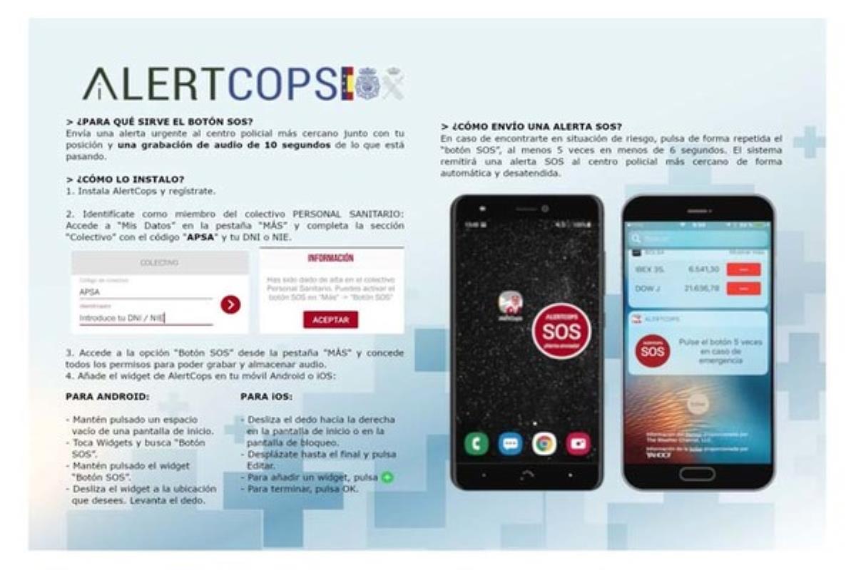 La app incluye un 'Botón SOS' para alertar al centro policial más cercano