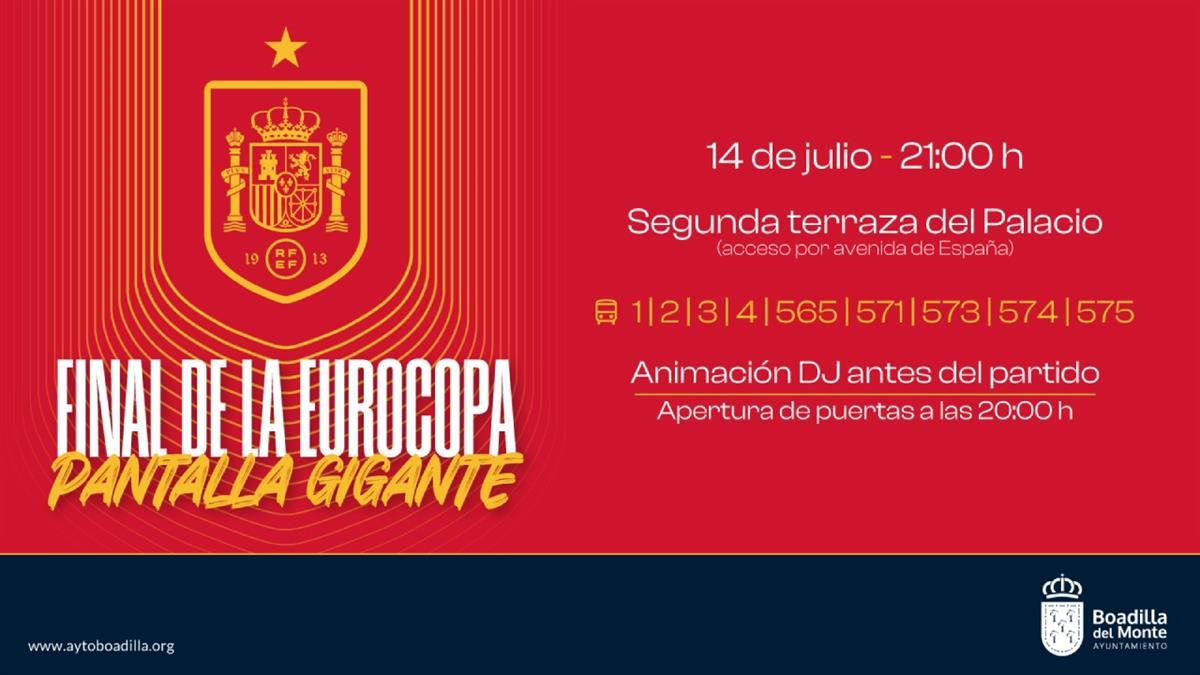 El municipio instalará una pantalla gigante para ver la final de la Eurocopa 