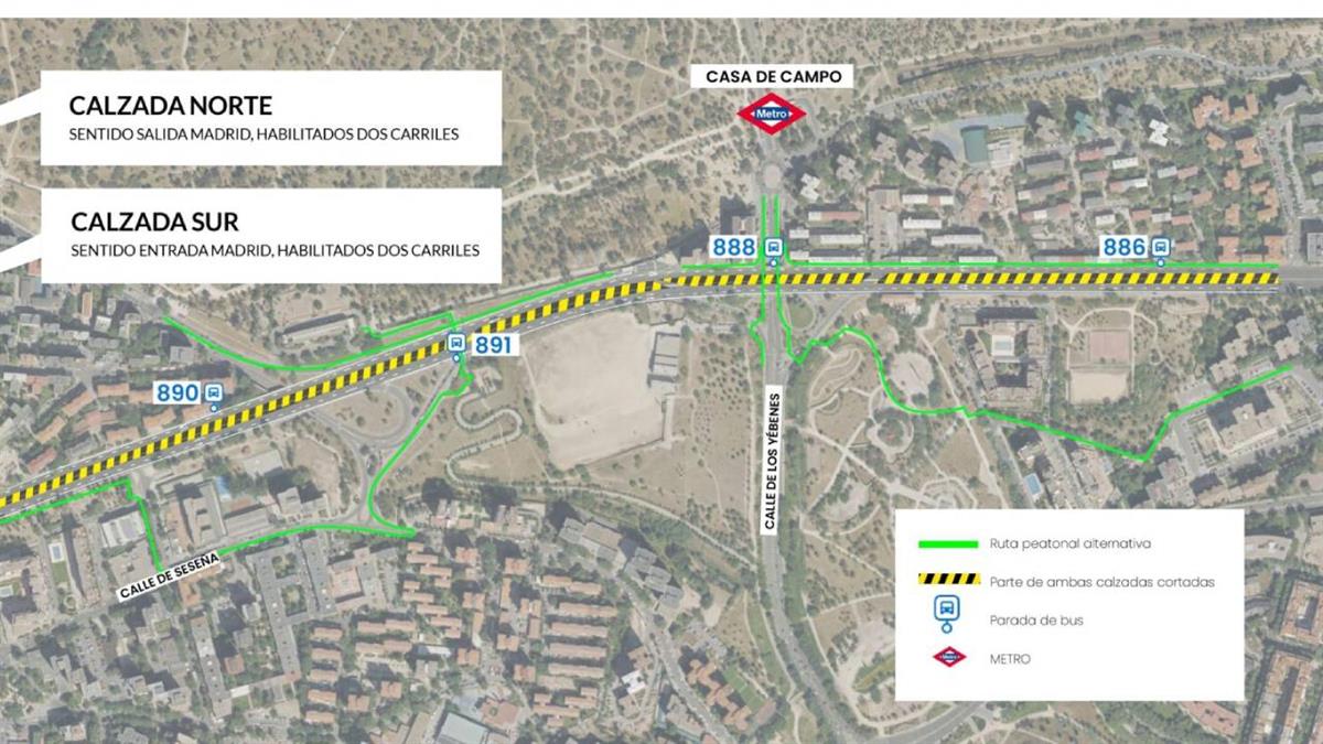 Debido al comienzo de las obras del Paseo Verde del Suroeste