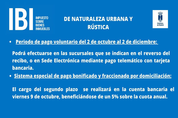 El importe podrá abonarse entre el 2 de octubre y el 2 de diciembre