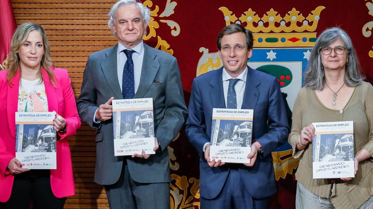 Así lo ha anunciado el alcalde de Madrid, José Luis Martínez-Almeida, en la presentación de la Estrategia de Empleo de la Ciudad de Madrid 2024-2027
