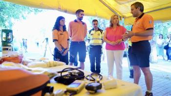 Estos voluntarios prestan la primera asistencia en los grandes parques al desplazarse en bicicleta