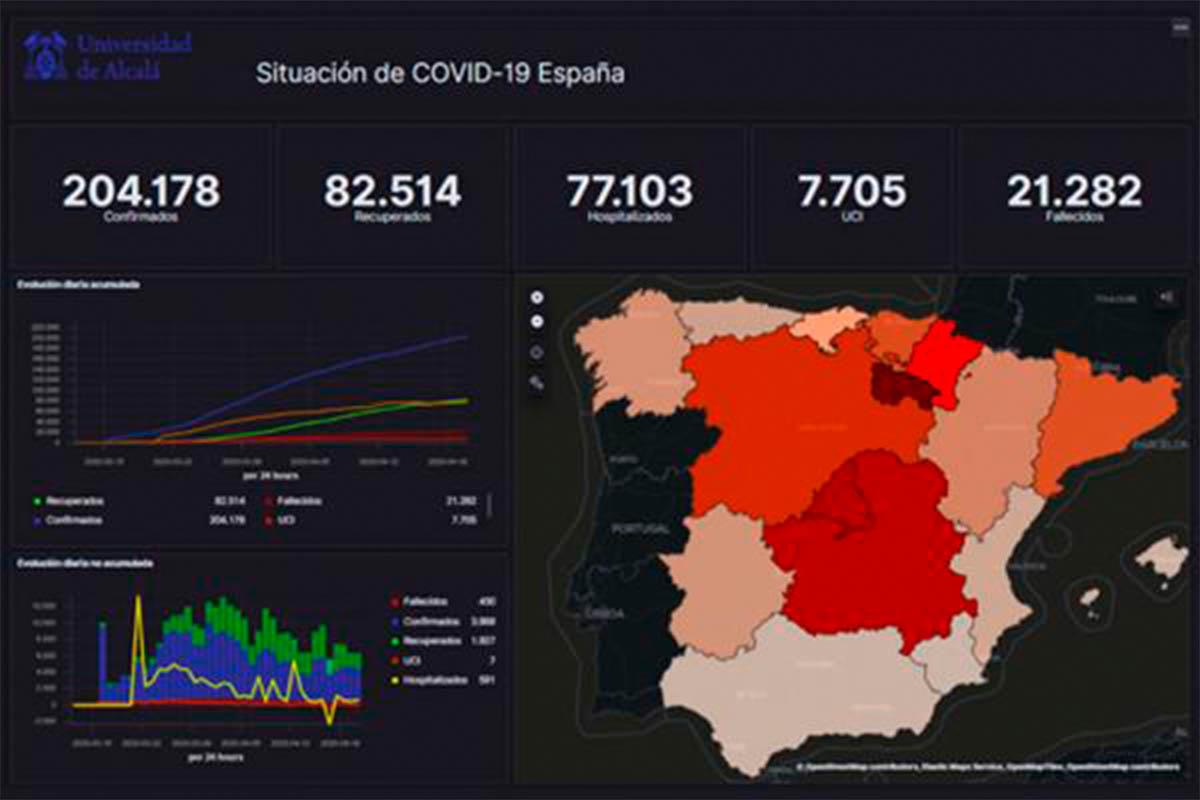 El mapa contiene datos actualizados de la expansión del COVID-19