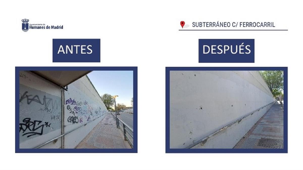 Con el fin de mejorar la imagen y limpieza del municipio se está procediendo a borrar diversas pintadas por toda la localidad