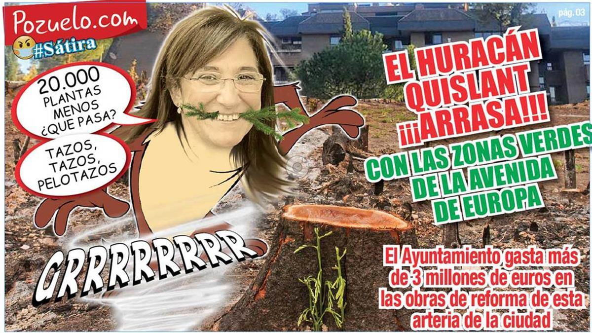 El Huracán Quislant ¡ARRASA! con las zonas verdes de la Avenida de Europa