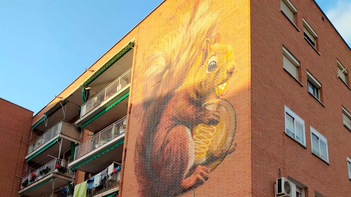 La nueva obra del Museo de Arte Urbano de Fuenlabrada es una metáfora sobre el cambio climático