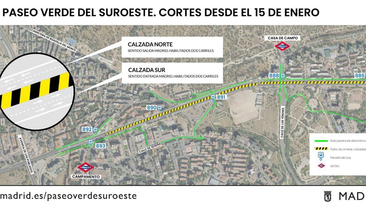 El itinerario empezará y finalizará en Cuatro Vientos, en lugar de en Príncipe Pío