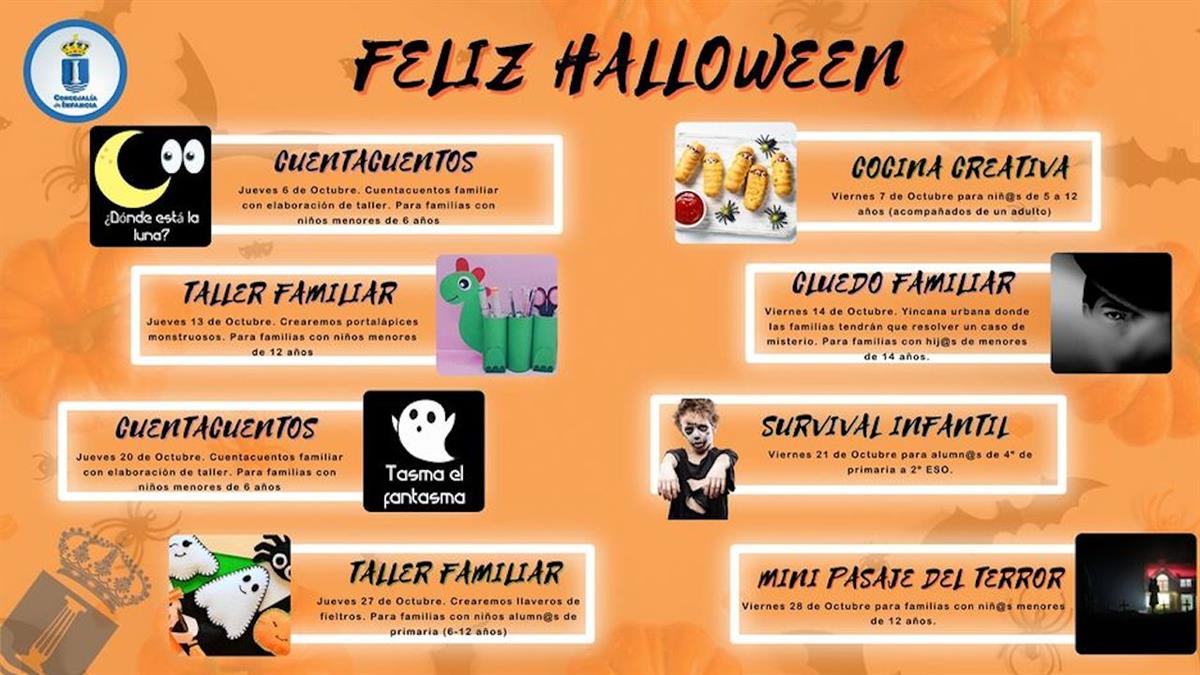 La concejalía de Infancia del Ayuntamiento presenta una programación variada para el mes de octubre con la vista puesta ya en el día del terror