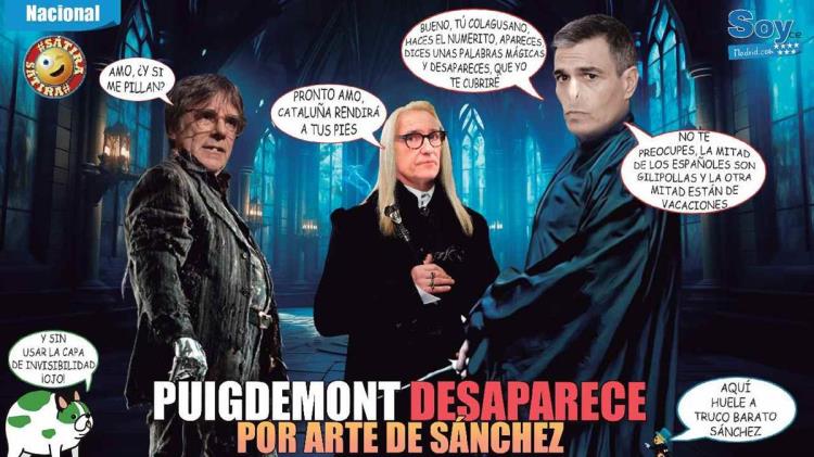 Puigdemont desaparece “por arte de Sánchez”