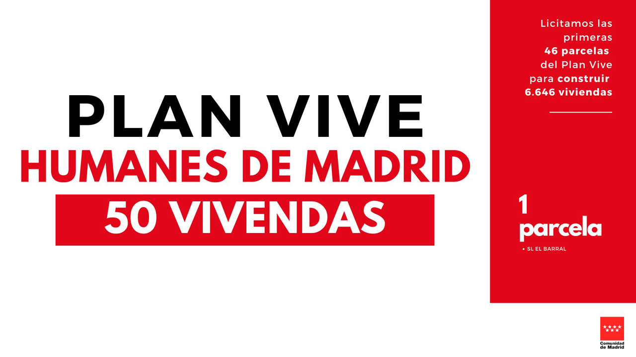 El Plan Vive de la Comunidad de Madrid construirá 15.000 viviendas en toda la región en esta legislatura
